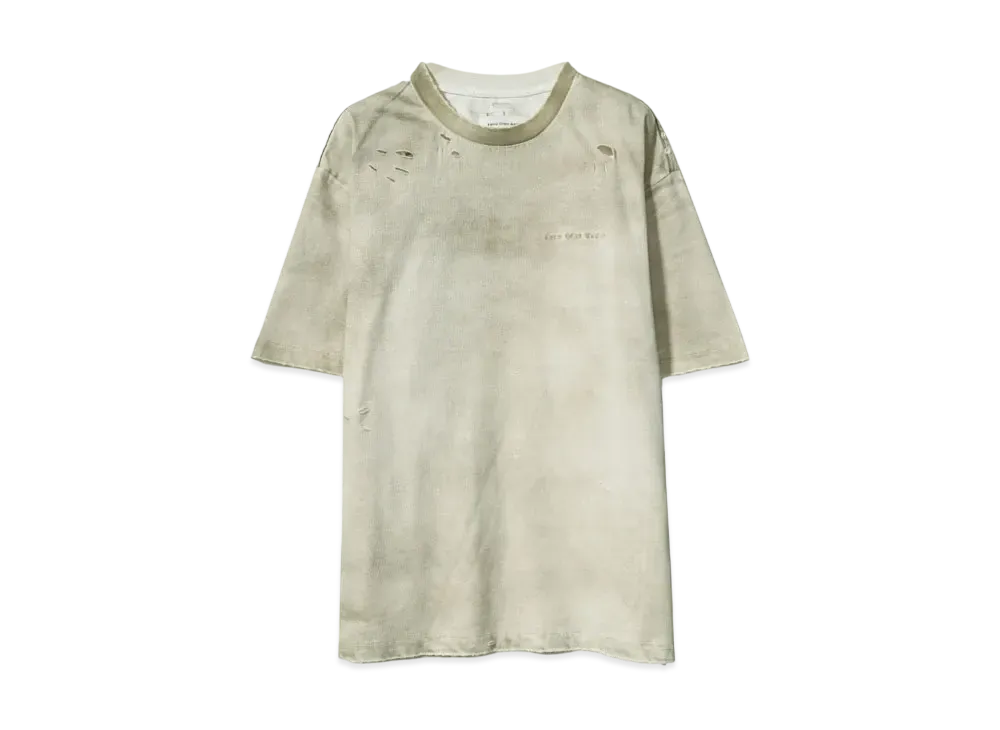 Feng Chen Wang SANDWASHED RIPPED JERSY T-SHIRT "GREY"