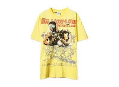 BILLIONAIRE BOYS CLUB BB SPACE RUNNER HEAVYWEIGHT WASHED OVERSIZED T-SHIRT "YELLOW"