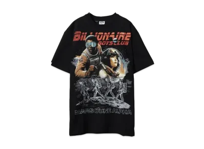 BILLIONAIRE BOYS CLUB BB SPACE RUNNER HEAVYWEIGHT WASHED OVERSIZED T-SHIRT "BLACK"