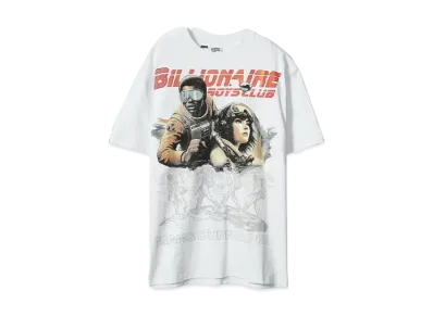 BILLIONAIRE BOYS CLUB BB SPACE RUNNER HEAVYWEIGHT WASHED OVERSIZED T-SHIRT "WHITE"