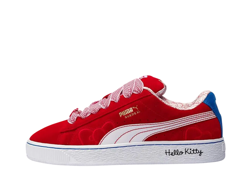 Hello Kitty Friends × Puma Women's Suede XL Red Bow "For All Time Red/Puma White/Mountain Blue"