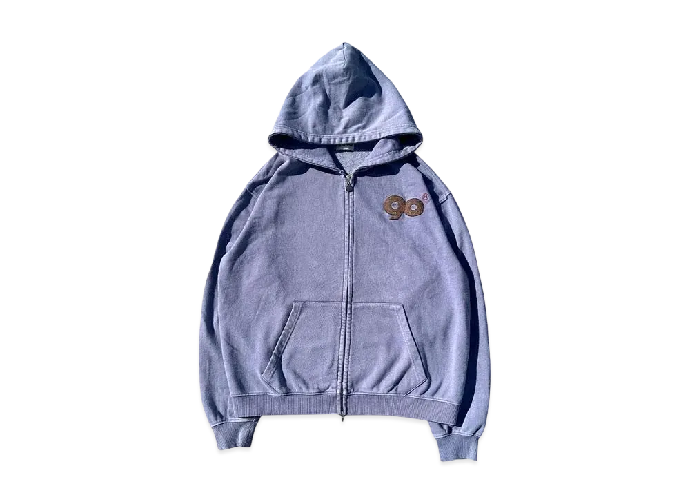 9090 90 Logo Assort Zip Hoodie "PIGMENT BLUE"