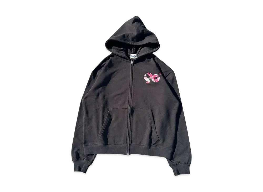9090 90 Logo Assort Zip Hoodie "BLACK PINK CAMO"
