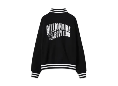 BILLIONAIRE BOYS CLUB EMBROIDERED LOGO SWEAT VARSITY JACKET "BLACK"