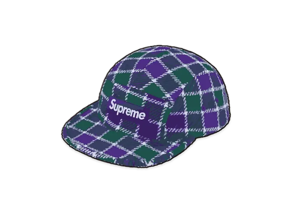 Supreme Harris Tweed Camp Cap "Green Plaid"