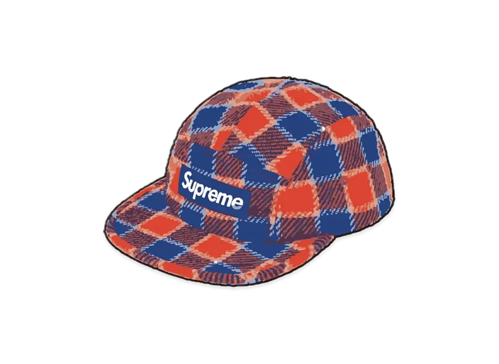 Supreme Harris Tweed Camp Cap "Red Plaid"