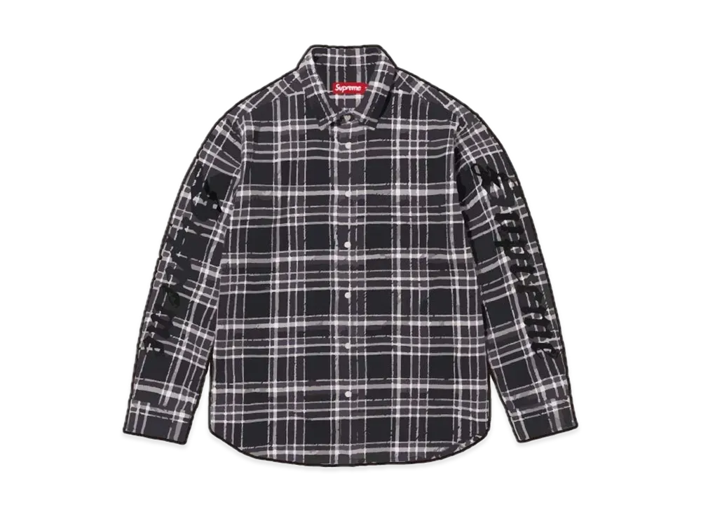 Supreme Old English Plaid Flannel Shirt "Black"