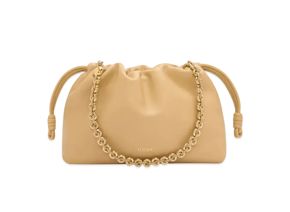 LOEWE Medium Flamenco Purse in Mellow Nappa Lambskin "Dark Butter"