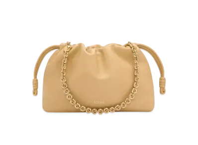 LOEWE Medium Flamenco Purse in Mellow Nappa Lambskin "Dark Butter"