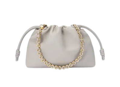 LOEWE Medium Flamenco Purse in Mellow Nappa Lambskin "Shell Grey"