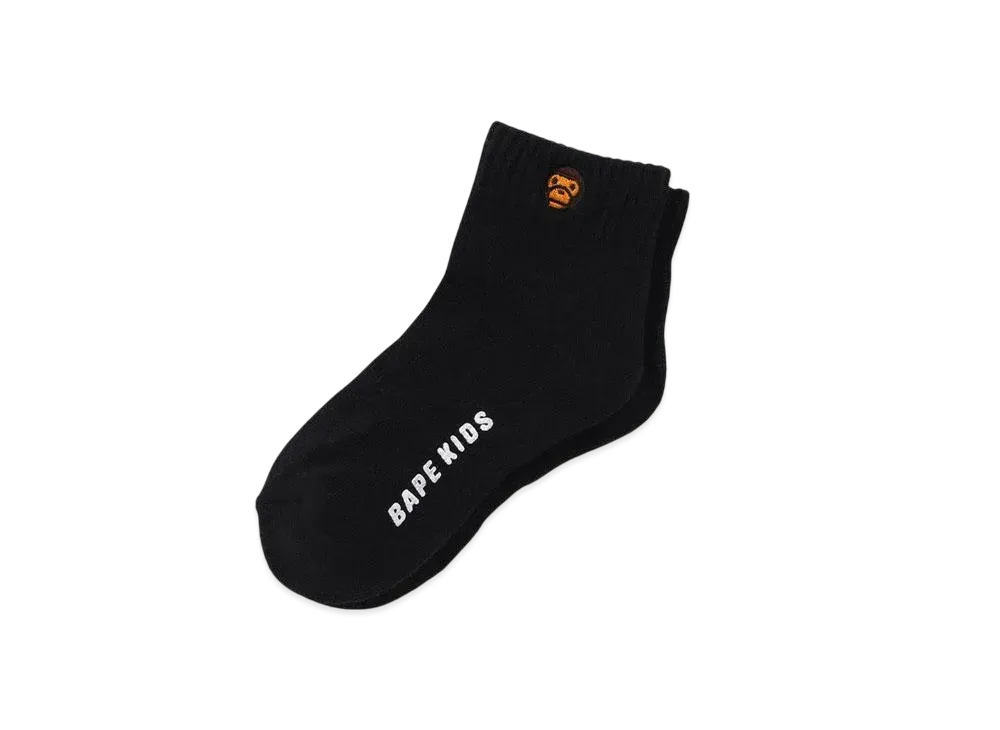 A BATHING APE Baby Milo One Point Socks "Black"