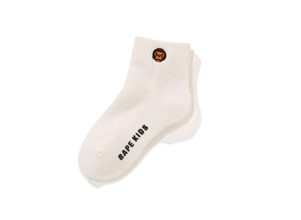 A BATHING APE Baby Milo One Point Socks "White"