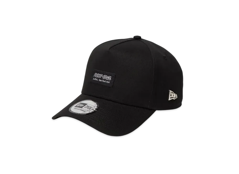 NEW ERA 9Forty A-Frame Metal Flag Black Woven Patch "Black/Silver"