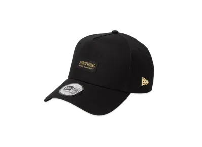 NEW ERA 9Forty A-Frame Metal Flag Black Woven Patch "Black/Gold"