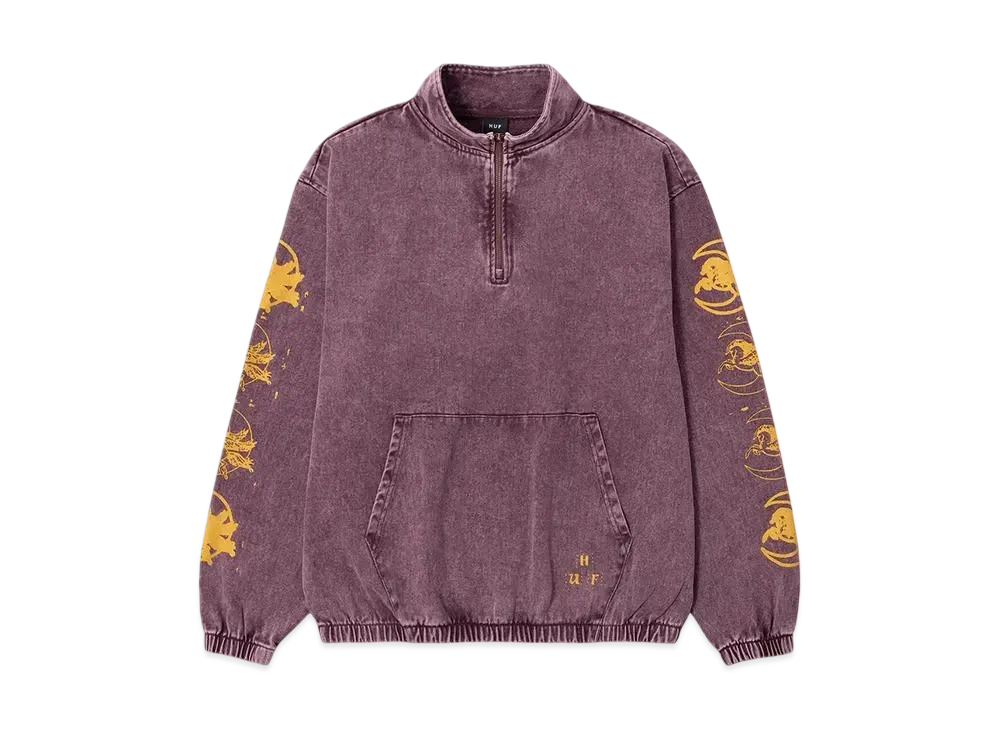 HUF Pegasus Half Zip Top "Raisin"