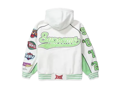 Supreme Playoffs Zip Up Hooded Sweatshirt "White"