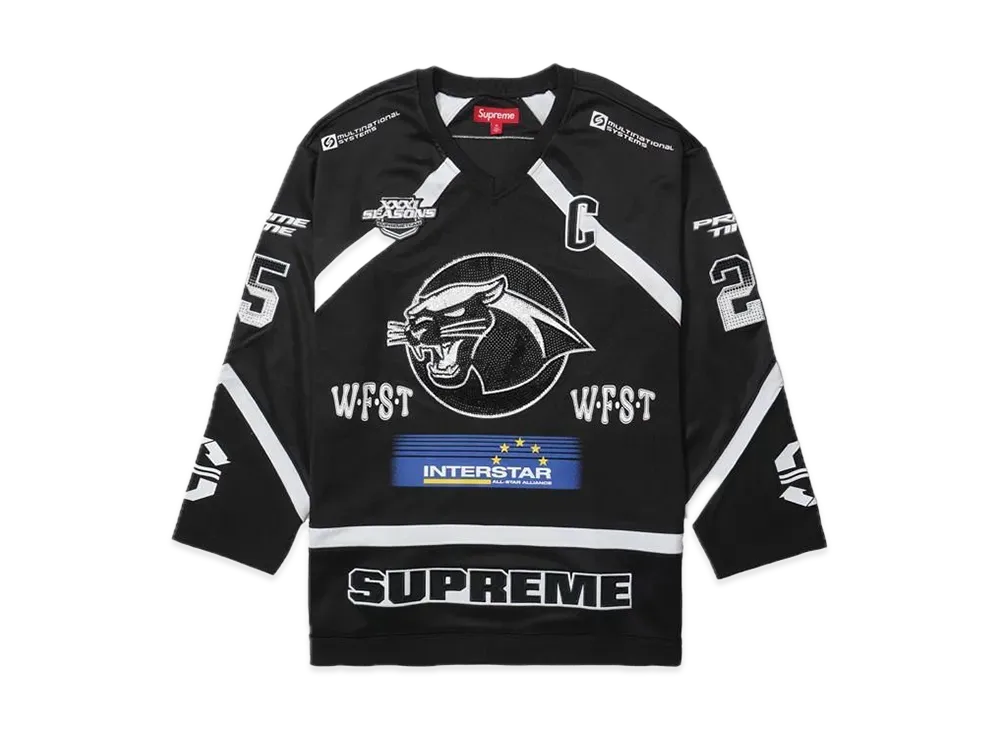 Supreme Rhinestone Hockey Jersey "Black"
