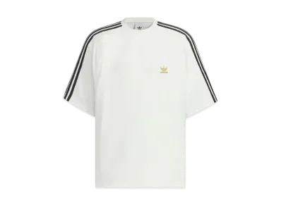 adidas Short Sleeve Terry T-shirt "Cloud White/Gold Metallic"