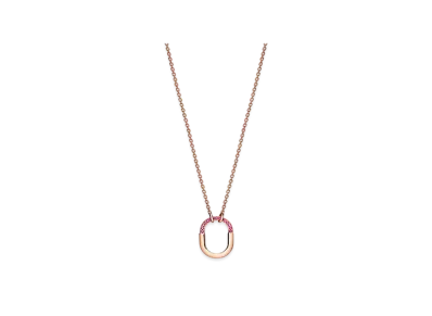 Tiffany & Co. Tiffany Lock Small Pendant "Rose Gold/Pink Sapphires"