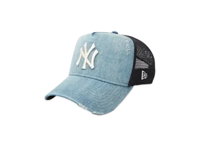 NEW ERA 9Forty A-Frame Tracker Damaged Series New York Yankees "Washed Denim"