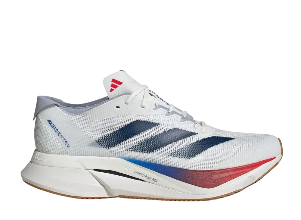 アディダス アディゼロ ボストン12 "コアホワイト/ダークブルー/ピュアルビー"