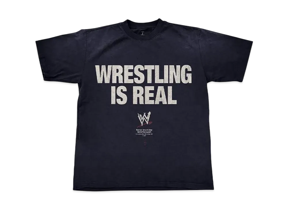 Travis Scott Cactus Jack x WWE Wrestling Is Real Tee "Black"