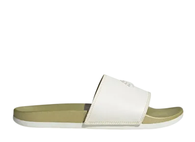 adidas Adilette Comfort Slides "Core White/Gold Metallic"