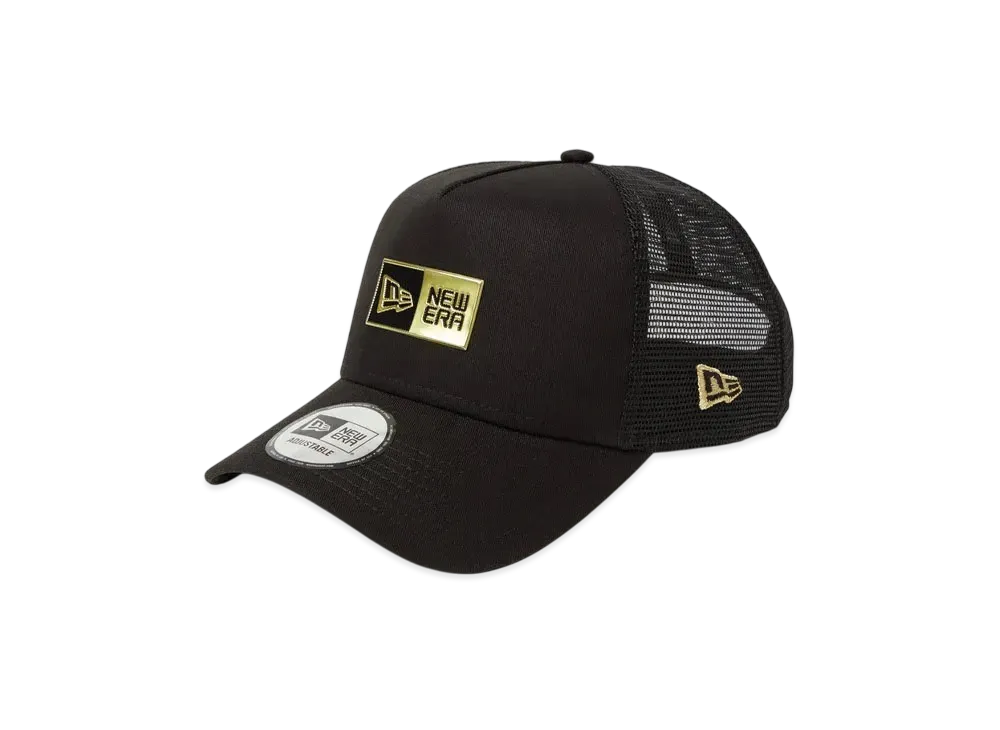 NEW ERA 9Forty A-Frame Tracker Box Logo TPU Logo "Black/Gold"