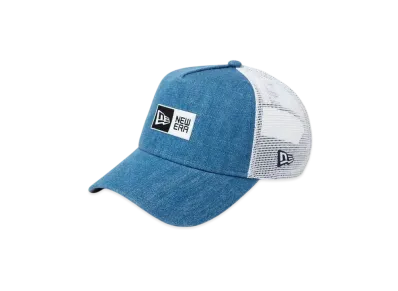 NEW ERA 9Forty A-Frame Tracker Box Logo TPU Logo "Washed Denim/White"