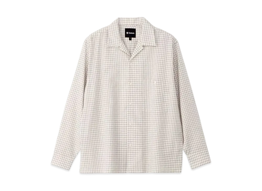 Goldwin Paper Linen Plaid Shirt (Unisex) "Ivory"