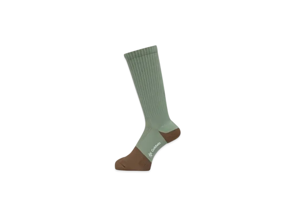 Goldwin Paper Fiber Arch Support Pile Mid Cut Socks (C3 Fit/Unisex) "Green Quartzite"