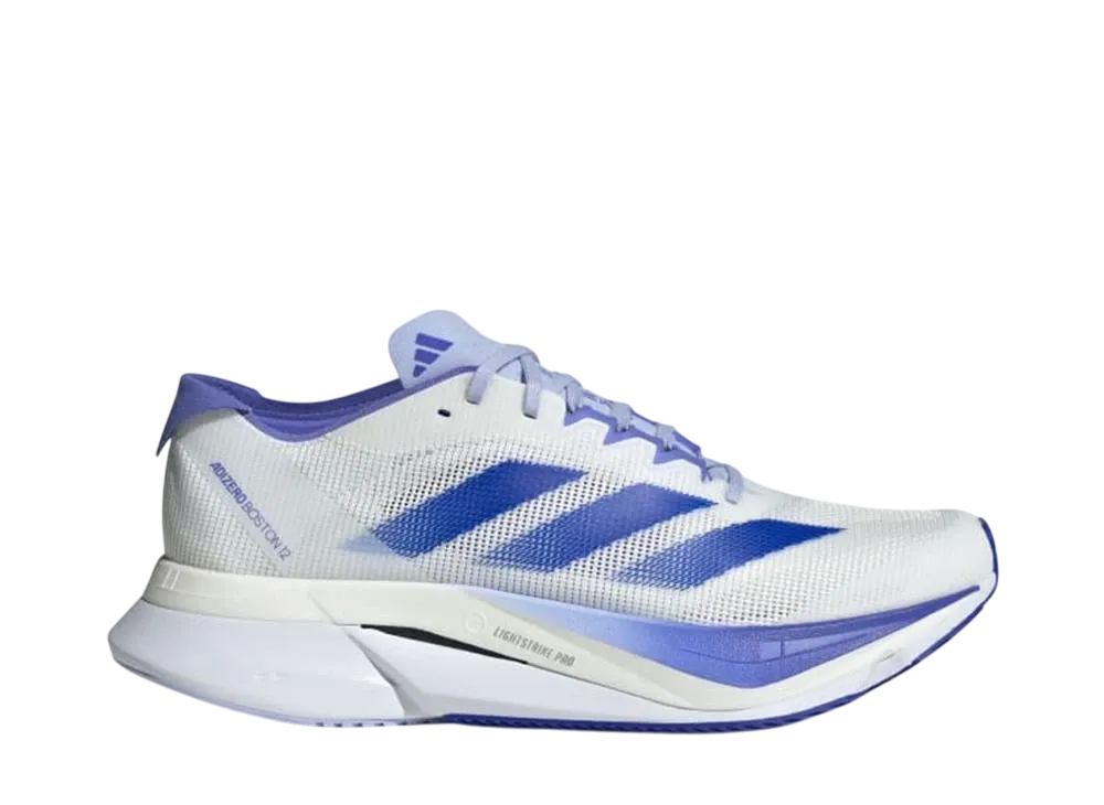 adidas Women's Adizero Boston 12 "Cloud White/Lucid Blue/Cobalt Blue"