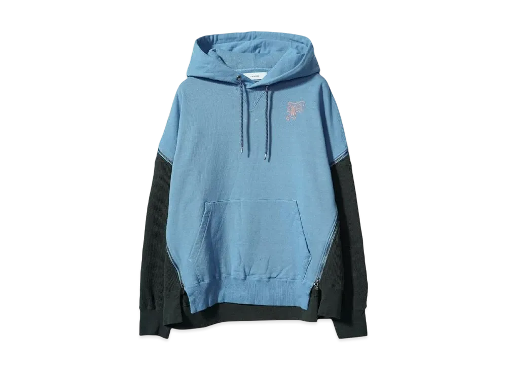 FACETASM WAFFLE KNIT ZIP HOODIE"BLUE"