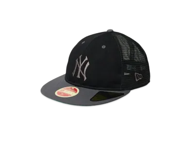 NEW ERA RC 59Fifty Flat Visor Trucker MLB Heritage Collection New York Yankees Cooperstown "Black/Dark Graphite"