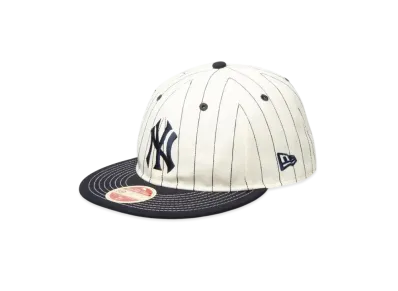 NEW ERA RC 59Fifty Flat Visor MLB Heritage Collection New York Yankees Cooperstown Chrome Pinstripe "Navy"