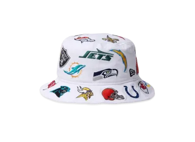 NEW ERA Bucket 01 Team Logo Allover NFL "White"