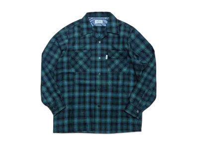 SubCulture Wool Check Shirt "Deep Blue Green"