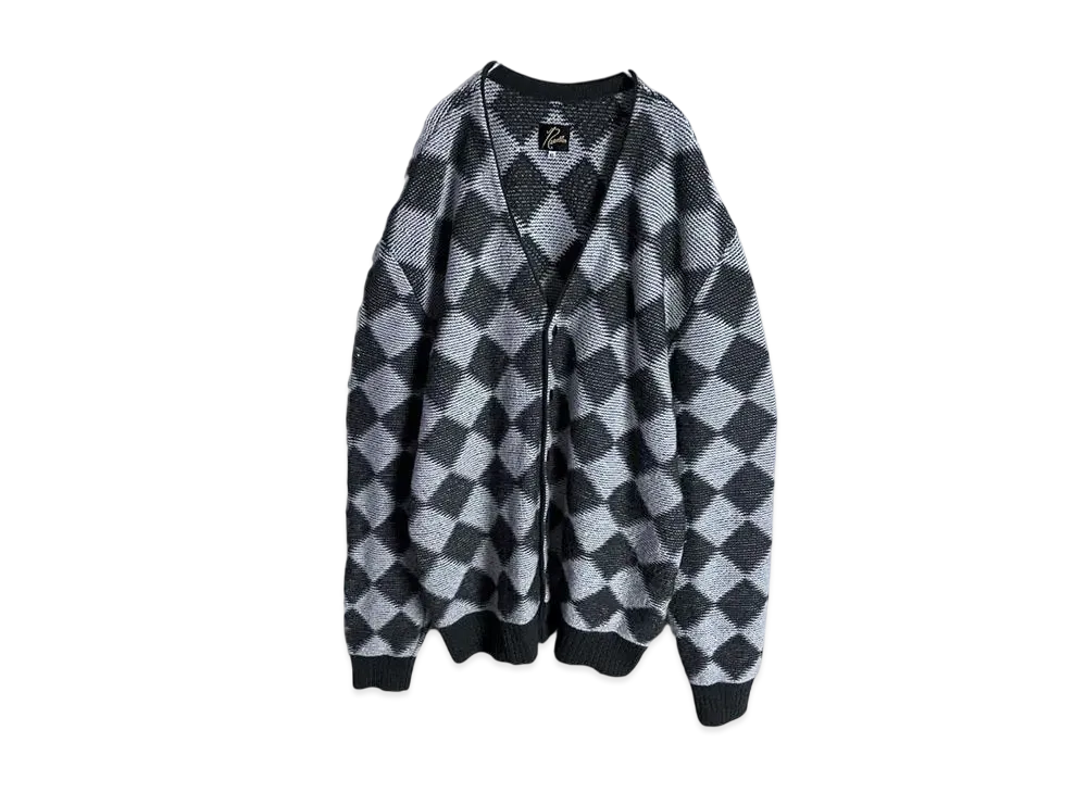 NEEDLES V Neck Cardigan Checkered "Gray"