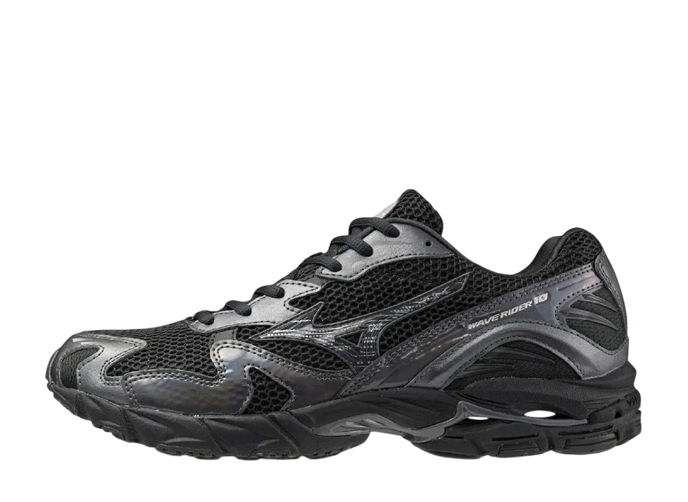 Mizuno Wave Rider 10 "Black/Black/Metallic Grey"