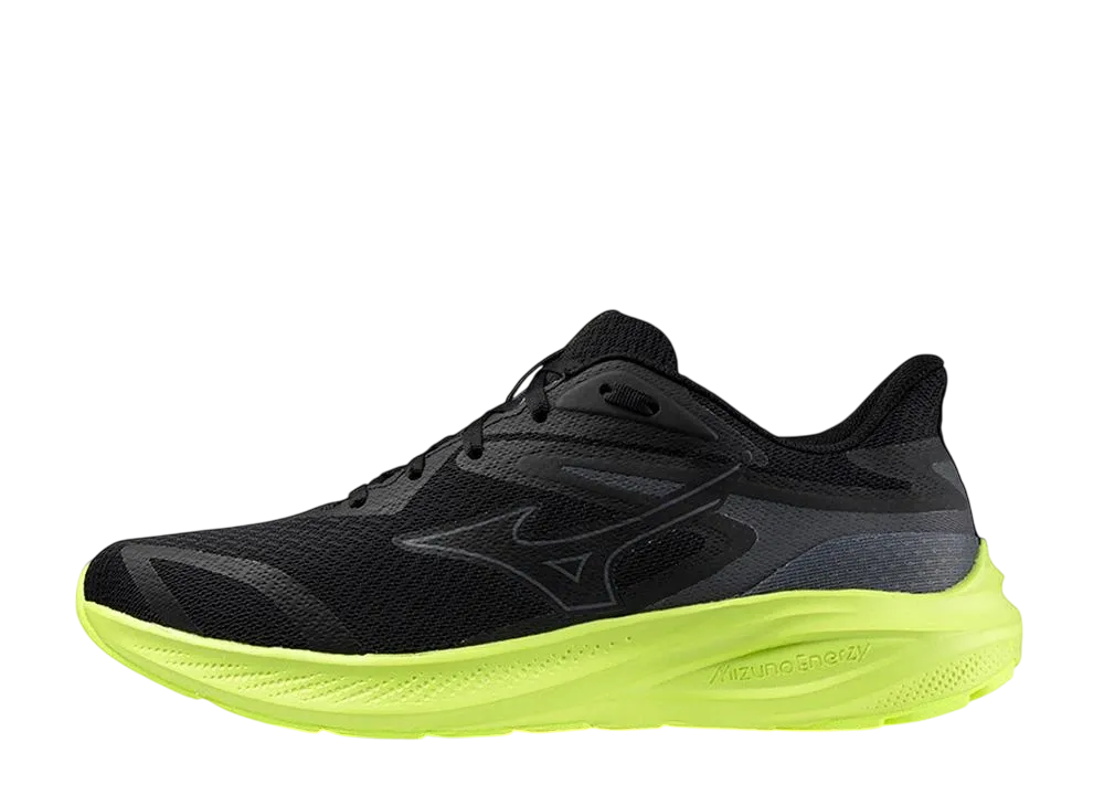 ミズノ エナジーランナーズ ワイド "ブラック/チャコール/ライム"