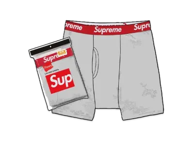 Supreme x Hanes Boxer Briefs 2 Pack "Heather Grey"