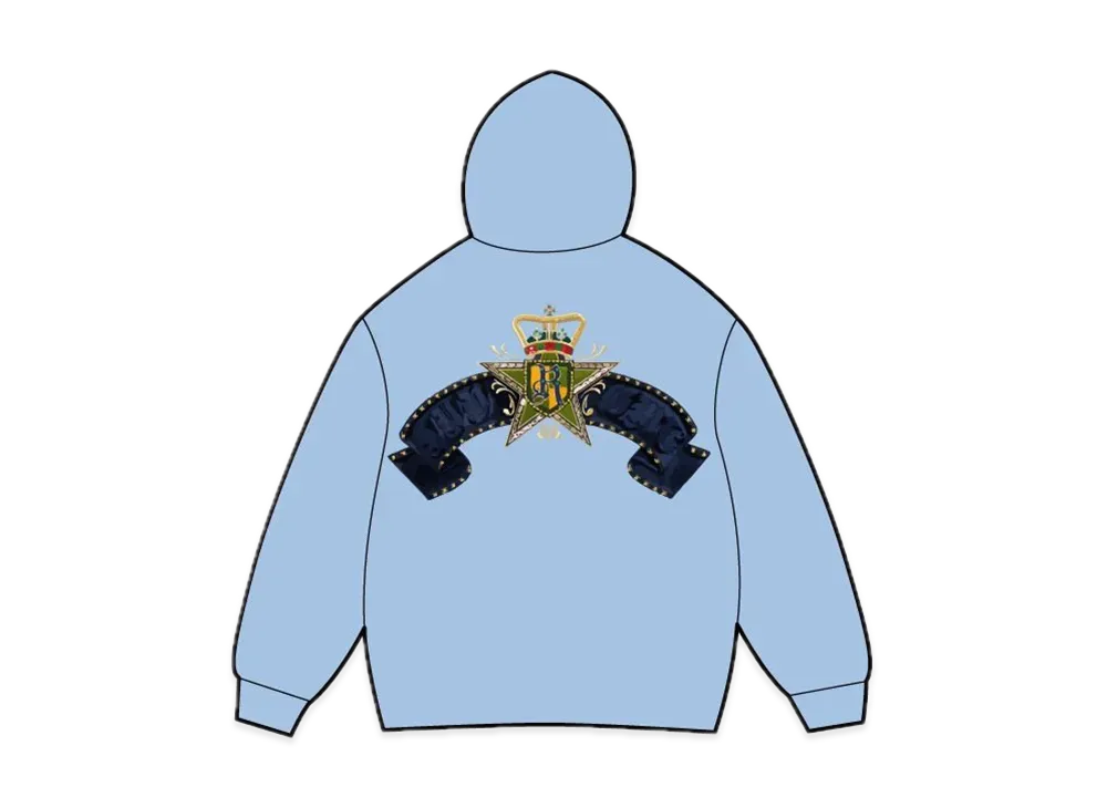 Supreme Crest Zip Up Hooded Sweatshirt "Light Blue"