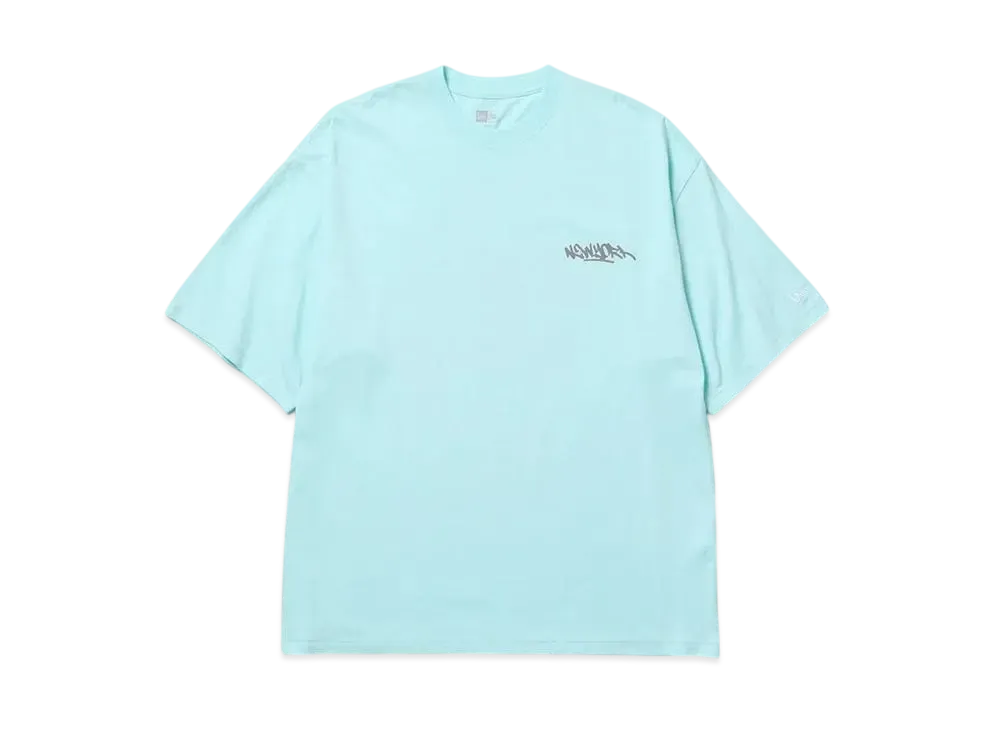 NEW ERA Short Sleeve Oversized Cotton T-Shirt Graffiti "Celeste Blue"
