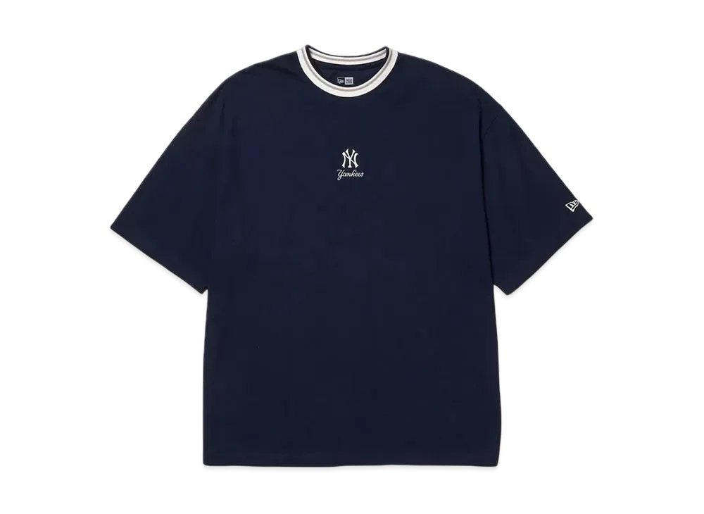 NEW ERA Short Sleeve Oversized Cotton T-Shirt New York Yankees Mini Logo "Navy"