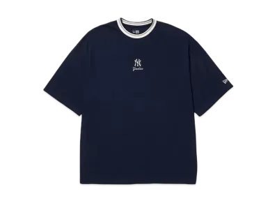 NEW ERA Short Sleeve Oversized Cotton T-Shirt New York Yankees Mini Logo "Navy"