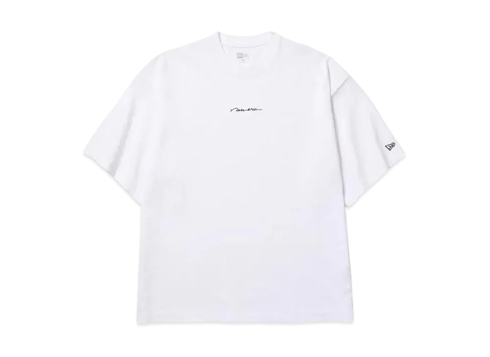 NEW ERA Short Sleeve Oversized Cotton T-Shirt Handwritten Logo "White"