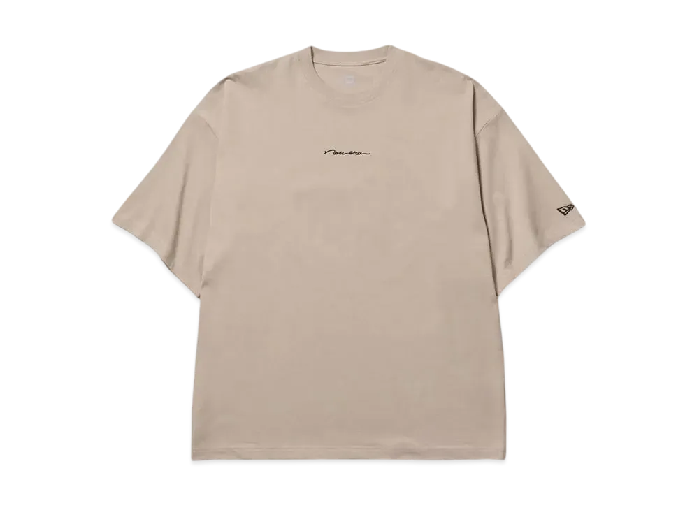NEW ERA Short Sleeve Oversized Cotton T-Shirt Handwritten Logo "Rose Gray"