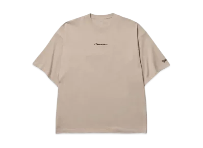 NEW ERA Short Sleeve Oversized Cotton T-Shirt Handwritten Logo "Rose Gray"