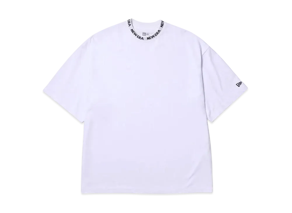 NEW ERA Short Sleeve Oversized Cotton T-Shirt Collar Logo "White"