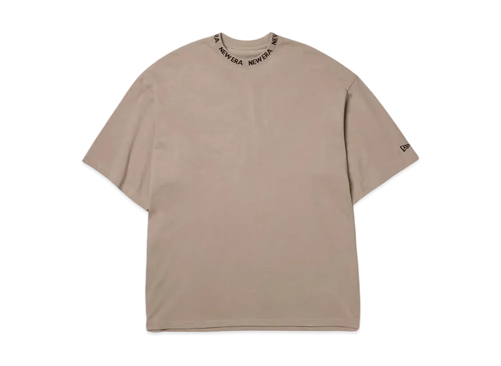 NEW ERA Short Sleeve Oversized Cotton T-Shirt Collar Logo "Rose Gray"